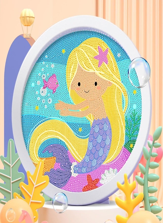 BLiSS HUES 5D Unicorn Diamond Painting Kits for Kids with Wooden Frame Cute Animal Art and Crafts for Kids Ages 6-12 Diamond Painting Frame (Mermaid Diamond Art) - Image 5